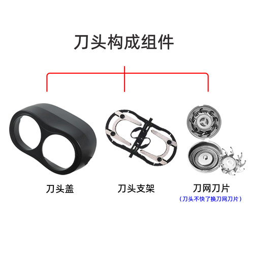 适用飞科剃须刀FS812 870 871 860 862 876 PS187刀头盖配件刀片 - 图0