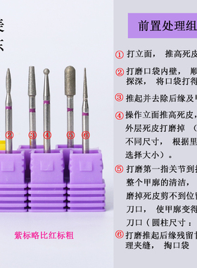 专用俄式前置处理磨头组合美甲