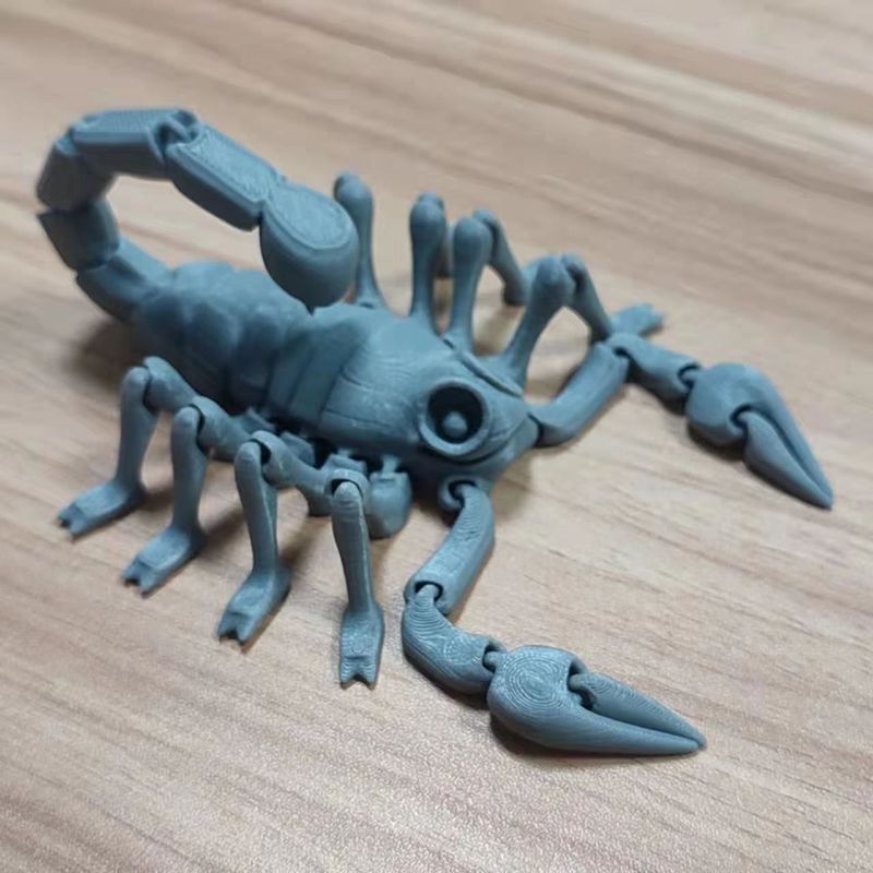 小猫咪龙虾鲨鱼蝎子仿真动物玩具3D打印活动动物模型摆件手办潮玩 - 图0