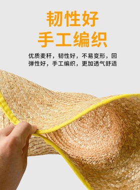 手工麦秆草帽钓鱼户外田园男