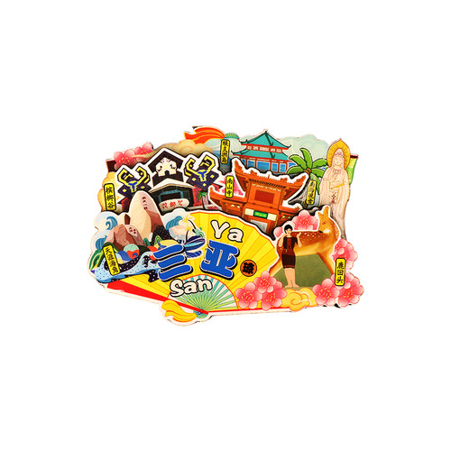 海南冰箱贴三亚冰箱贴磁性文创旅游纪念品木质南海观音天涯海角 - 图2