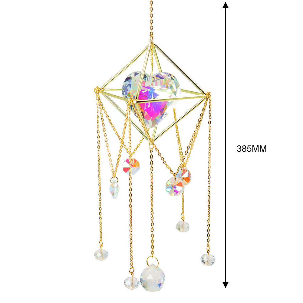 外贸太阳捕手爱心水晶吊坠挂饰卧室窗户悬挂风铃家庭花园装饰礼物-图3