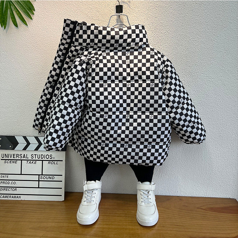 儿童轻薄羽绒服中长款2023新款大童洋气加厚格子女童男童冬季棉衣,淘宝优惠券,粉丝福利购,淘宝优惠卷