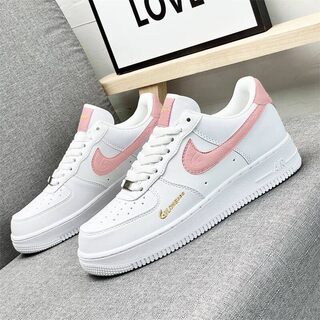 Official website genuine air force one white pink women's casual sports women's thick sole heightening girls' sneakers putian women's shoes