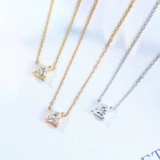 Бриллиантовая платиновая подвеска для принцессы, цепочка до ключиц, с драгоценным камнем, 18 карат