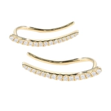 Золотые серьги, с драгоценным камнем, 18 карат, простой и элегантный дизайн