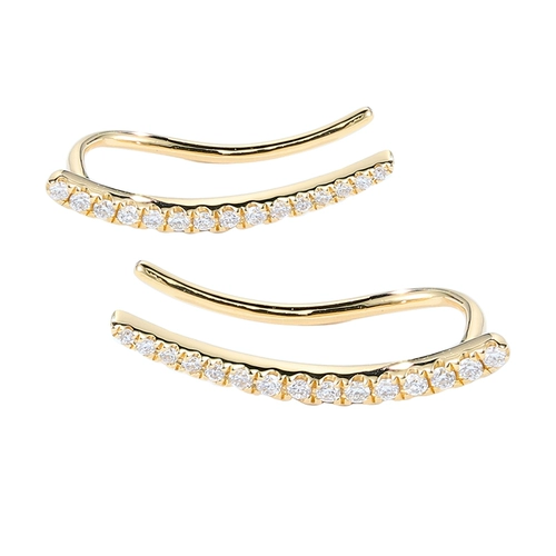 Золотые серьги, с драгоценным камнем, 18 карат, простой и элегантный дизайн