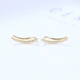 Золотые серьги, с драгоценным камнем, 18 карат, простой и элегантный дизайн