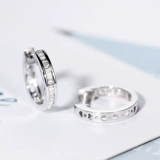 Натуральные платиновые золотые серьги, с драгоценным камнем, золото 750 пробы, розовое золото