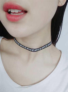 choker手工黑色日系原宿锁骨链