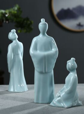 新中式风茶室书房人物文创工艺品