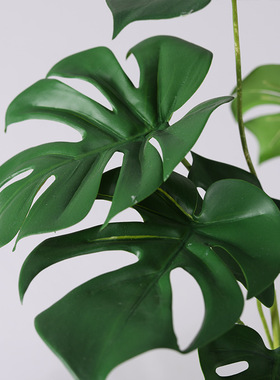 仿真小束龟背竹 假绿叶子家居假花客厅装饰植物餐厅桌摆件