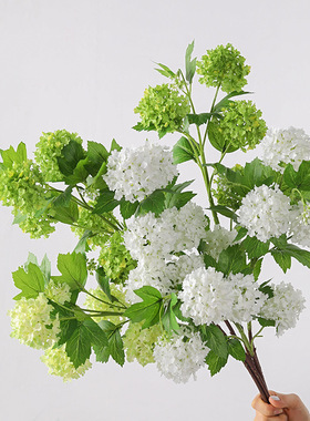 轻奢高端绢布仿真花绣球花