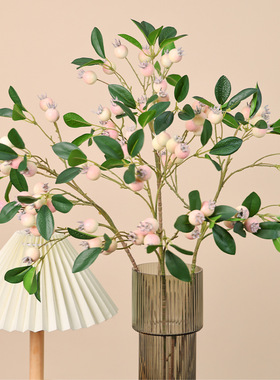 仿真蓝莓果人造浆果家居花艺搭配插花装饰艺术摆件植物假花枝