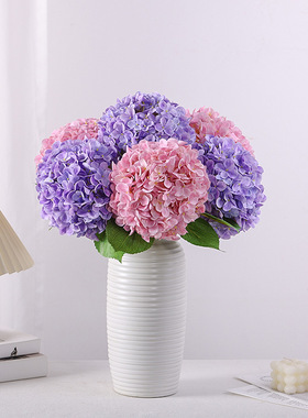 仿真花 手感雅韵绣球 胶片保湿家居软装工程北欧婚庆盆景摆件