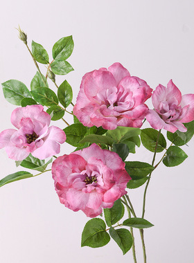 仿真花 多头月季玫瑰 北欧家居酒店软装饰工程婚庆摆件布景假花