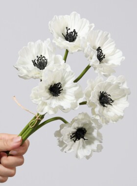仿真花罂粟花PU 婚庆仿真花布置虞美人花材家居客厅装饰摆件跨境