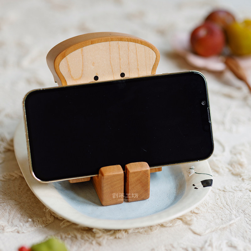Toast bread mobile phone holder/Chuangmu Workshop healing iPad tablet desktop mobile phone holder gift