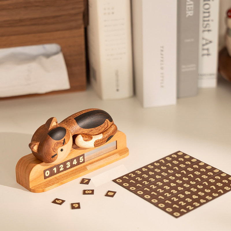 懒猫号码牌/创木工坊挪停车牌创意女生高级汽车载猫咪摆件礼物,淘宝优惠券,粉丝福利购,淘宝优惠卷