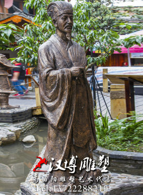 古代诸葛亮户外景观小品雕塑定制