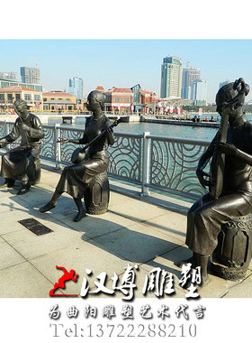 音乐表演商业街景观人物雕塑