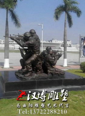 玻璃钢部队文化景观人物雕塑