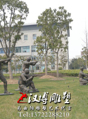 玻璃钢军人雕塑户外园林景观定制