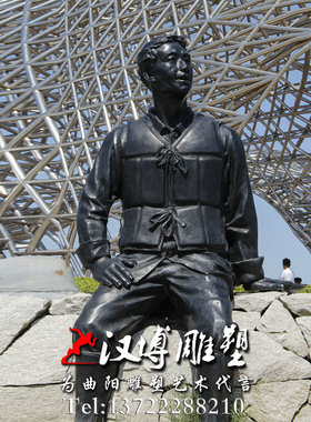 户外园林景观玻璃钢人物雕塑