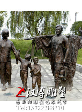 城市广场商业街景观人物雕塑定制