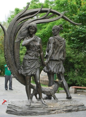 爱情户外景观大型玻璃钢铜雕塑厂