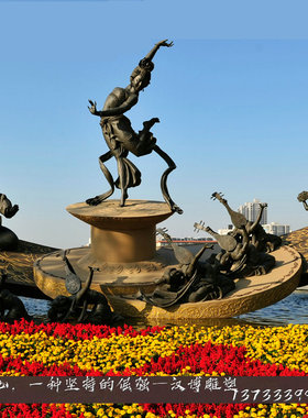 定制玻璃钢田园风雕塑像大型仿铜