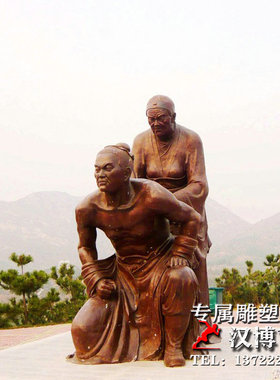 玻璃钢古代桃园三结义人物雕塑