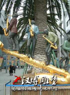 玻璃钢拉二胡音乐步行街民俗仿铜