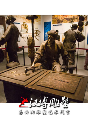 玻璃钢杂技民间艺术风主题雕塑