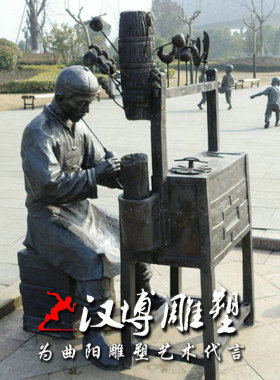 步行街民俗复古玻璃钢人物雕塑