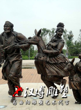 玻璃钢民俗文化小区人物雕塑