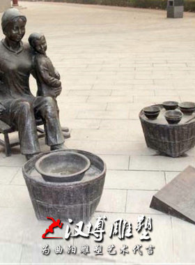 迎宾人物饭店门口户外小吃街雕塑