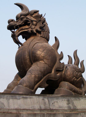 大型铜雕獬豸独角兽雕像定制古代园林景观塑像铸铜雕塑传统瑞兽像