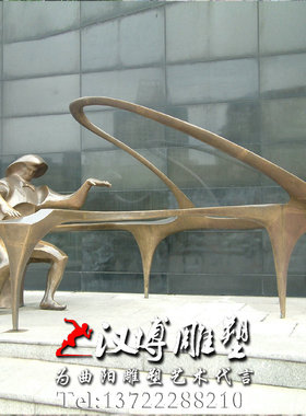 玻璃钢商业街音乐主题风人物雕塑