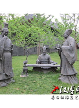 玻璃钢古代历史姜子牙人物雕塑