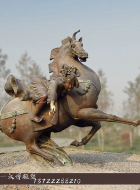 古代大将军公园玻璃钢人物雕塑