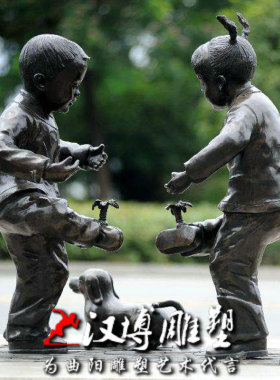 玻璃钢小孩雕塑儿童园林景观