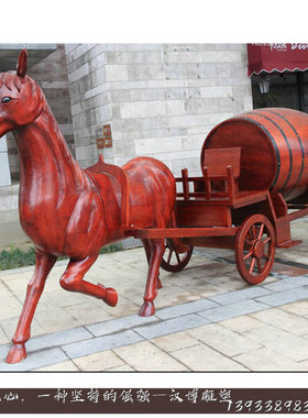古代马拉车园林景观主题雕塑定制