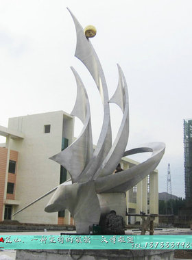 亮面抽象风主题不锈钢制品摆件