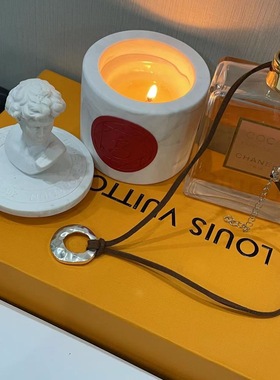 BKP曼谷公园「圈」波西米亚西部凹凸银环复古vintage皮革项链百搭