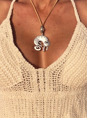 波西米亚复古vintag猫咪绒绳项链