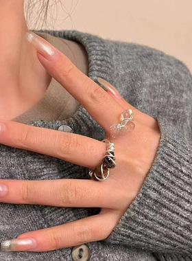 新中式复古水晶缠绕戒指气质百搭