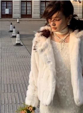 BKP曼谷公园 小众设计白色双层蝴蝶结项链choker高级搭感氛围秋冬