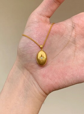 八芒星咖啡豆中古风重工精致项链