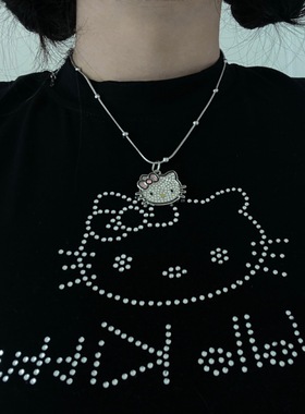 BKP曼谷公园「kitty一下」可爱闪钻猫咪项链千禧辣妹y2k凯蒂百搭